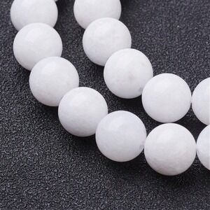 8MM White Quartzite Beads-ONE Gemstone Bead Strand-Jewelry Supplies Crafts‎ NWT